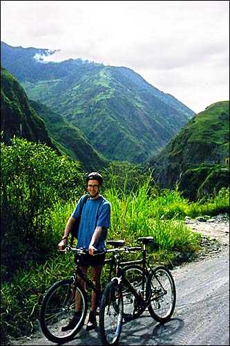 Daniel along the road to Puyo -- Banos, Ecuador