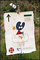 Biker Pilgrim's Sign :: Spain